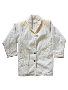 City Limits Quilted Cotton Jacket Small Cream Minimalist Utility Coat